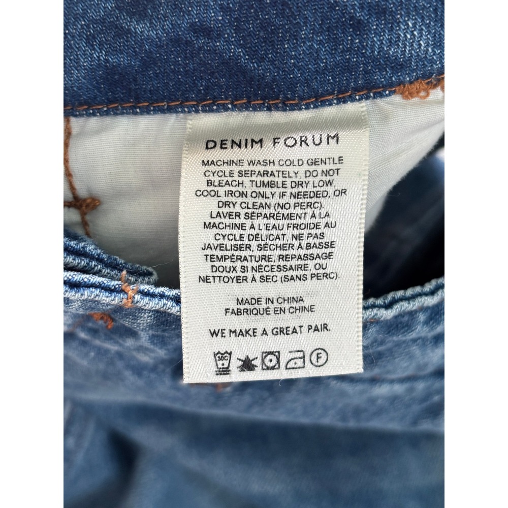 Denim Forum The 90s Edie Lo-Rise Cargo Jeans Blue Straight Leg 100% Cotton 25 - Picture 6 of 11